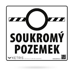 Výstražná tabulka "SOUKROMÝ POZEMEK" 21x19cm