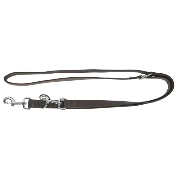 Vodítko přepínací nylonové Miami Plus pro psy,  200 cm / 25 mm, šedé